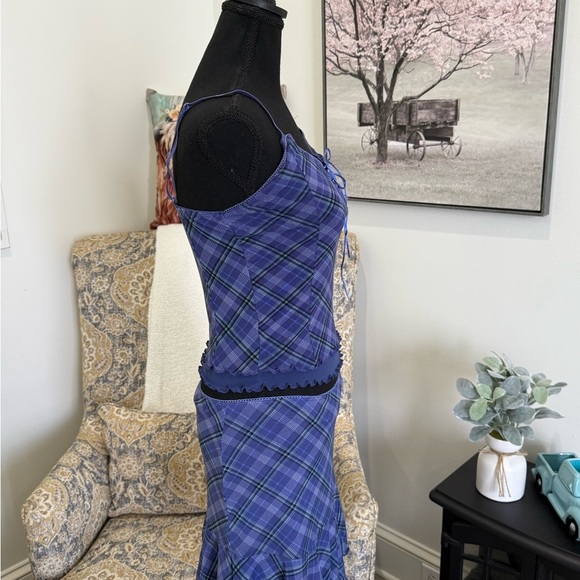 Forever 21 Blue and Purple Top and Skirt Set with Lattice Detail NWOT - Picture 5 of 5